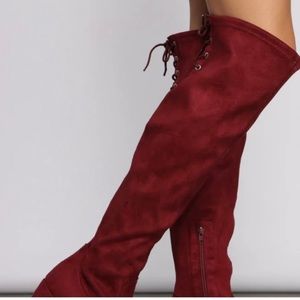 Windsor store burgundy over the knee boots